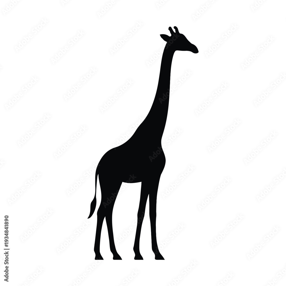 Fototapeta premium giraffe silhouette vector icon