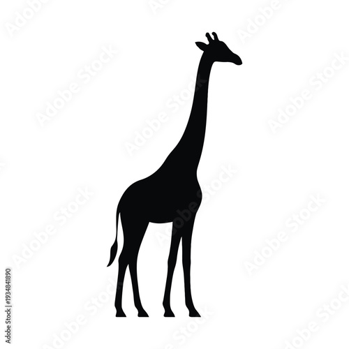 giraffe silhouette vector icon