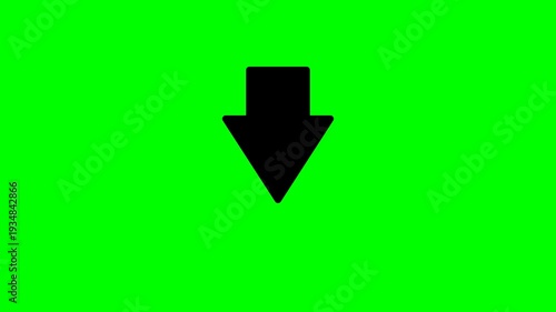 Animated Down Arrow Symbol in 4K Alpha Channel on Green Background