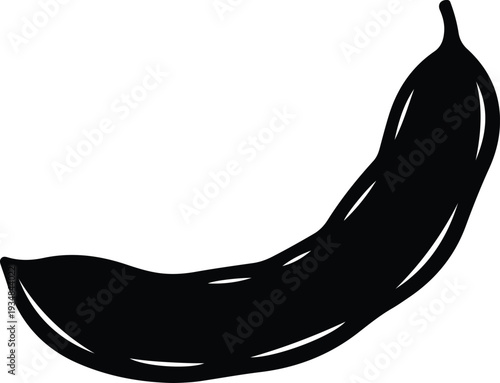 Silhouette black fresh organic bean pod icon for agriculture vector illustration