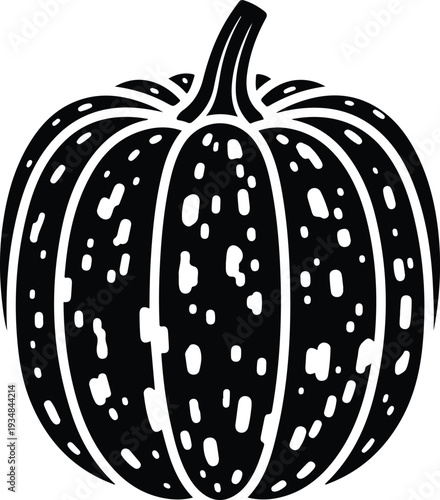 Silhouette decorative spotted autumn harvest pumpkin season vegetable vector illustration
