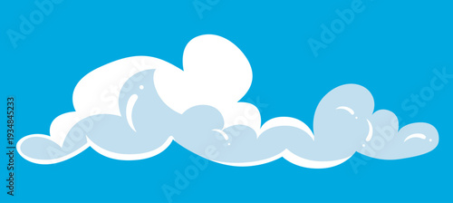 Cloud shaped like running dog in sky blue background vector illustration