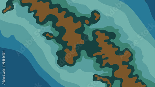 Layered fluid organic pattern