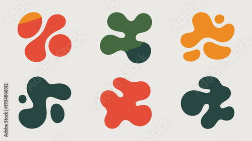 Modern organic fluid blob shapes