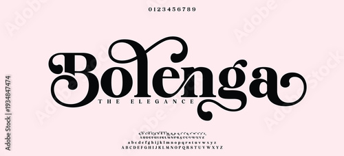 Bolenga Modern luxury beauty font alphabet logo. Typography beautiful minimal elegant classic letter serif fonts fashion wedding vintage retro logos. vector illustration
