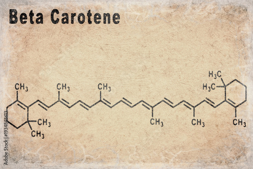 Vászonkép Beta Carotene, Structural chemical formula