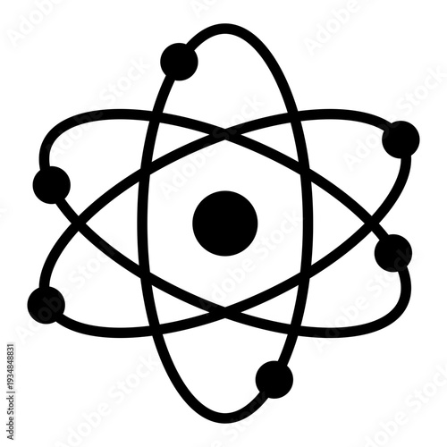 Molecul Ion Science Icon, Simple Icon Vector Design, best used for presentation, application, web and banner