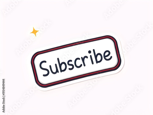 Clean subscribe button with red border and simple starburst icon