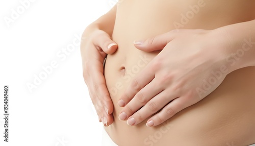 Wallpaper Mural Close Up Woman Abdomen Hands on Belly Torontodigital.ca