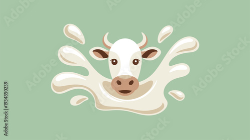 Cow head milk splash