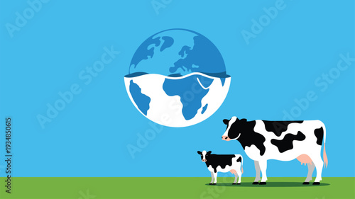 Cows globe water earth
