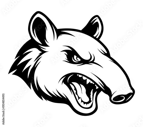  Cartoon Icon Animal Head Tapir Simple Digital Design