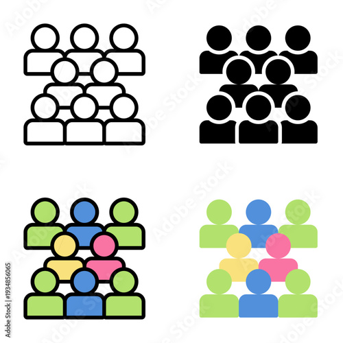 Population icon collection of various styles for design branding, print and digital media