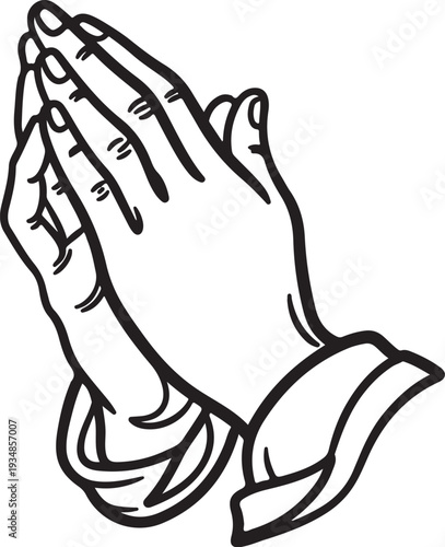 Praying hands in a gesture of faith and devotion