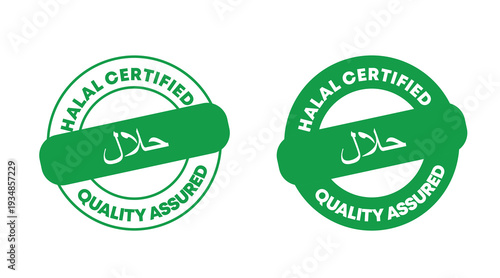 Halal Certified Green Seal Logo – Islamic Quality Assured Badge Vector Design