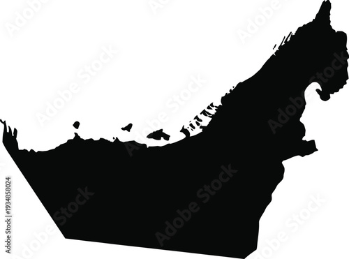Accurate Real-World Map Silhouette of United Arab Emirates
Precise silhouette map of UAE with accurate boundaries. Editable EPS vector ideal for Middle East geography, travel graphics, and infographic