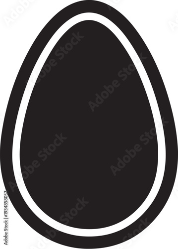 Simple black and white egg shape graphic illustration design