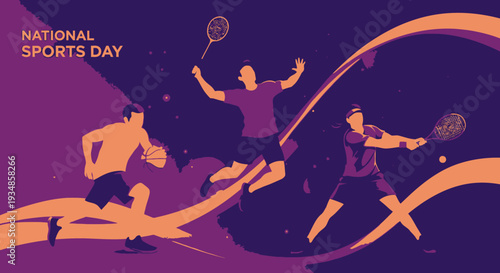 National Sports Day Celebration with Badminton Players in Action.