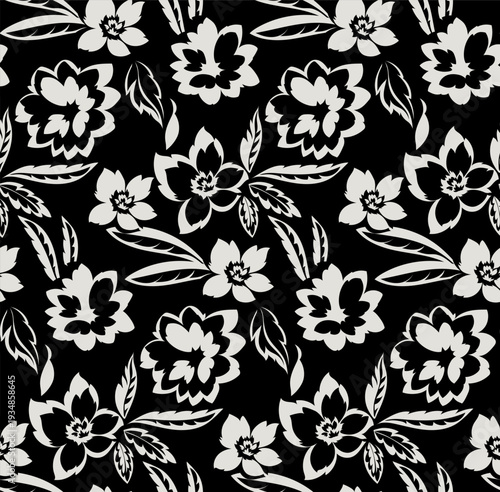 Flowers pattern. Abstract floral pattern in vector.