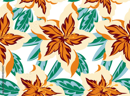Flowers pattern. Abstract floral pattern in vector.