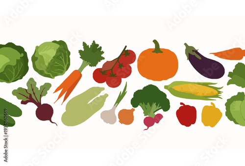 Bountiful Farm Vegetables Collection Vibrant Harvest Vector Illustration