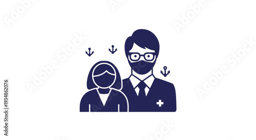 Illustrative graphic of diverse professionals with downward indicators