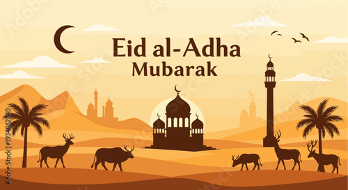 Eid al Adha Mubarak Islamic Greeting Card 1.