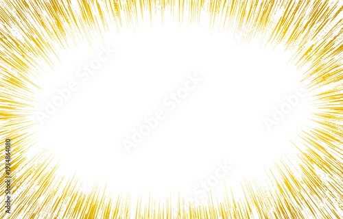 豪華な黄金色の集中線・スピード線背景