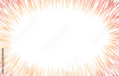 情熱的な赤とオレンジの集中線・スピード線背景