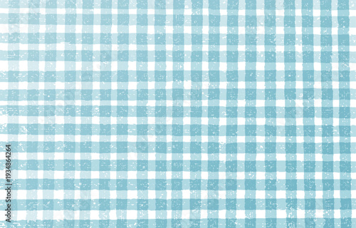 かすれ加工のギンガムチェック背景 水色のグラデーション
