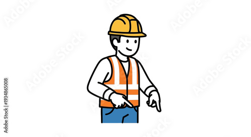 Cartoon Construction Worker Wearing Safety Vest 1.