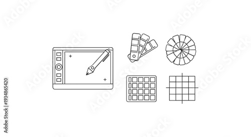 Graphic Design Elements and Tools Illustration.