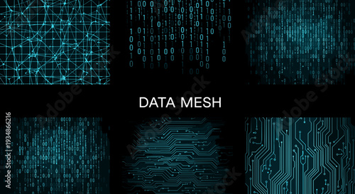 Collection of digital data mesh patterns with circuit and technology design