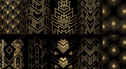 Elegant black and gold geometric pattern for luxury design projects