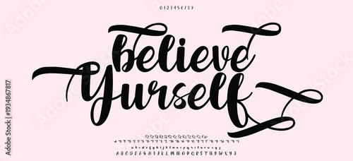 Elegant Font. Groovy Font. Rough Font. Creative Hand Drawn Uppercase Lowercase. Number Symbol. Classic Lettering Fashion Designs Typography modern serif  decorative vintage concept vector illustration