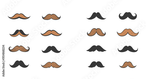 Collection of Various Mustache Styles and Designs.