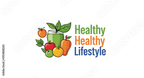 Colorful Fruits and Text Logo Design.