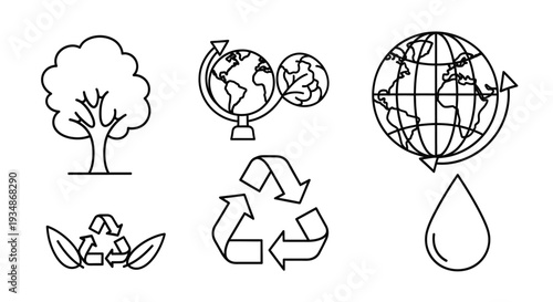 Eco Friendly Icons Representing Sustainability Efforts.