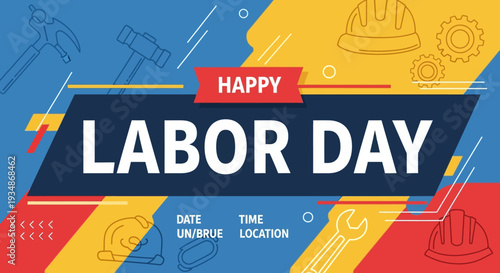 Labor Day Greeting Card Design Template.