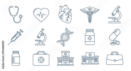 Medical Icons Representing Healthcare Services.