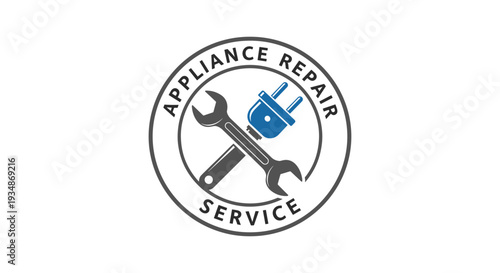 Appliance Repair Service Logo with Tools.