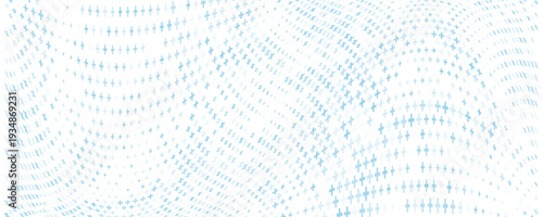 Healthcare medical background. Light blue cross pattern. Math plus symbol wallpaper. Tech backdrop for presentation, banner, booklet, brochure, leaflet. Vector hospital pattern template