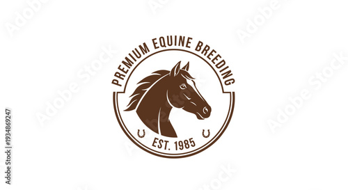 Brown Horse Head Logo Design Element.
