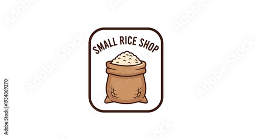 Cartoon Rice Bag Illustration for Shop.
