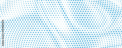 Healthcare medical background. Light blue cross pattern. Math plus symbol wallpaper. Tech backdrop for presentation, banner, booklet, brochure, leaflet. Vector hospital pattern template