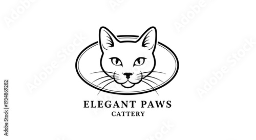 Cat Face Logo Design for Cattery Business.