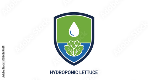 Hydroponic Lettuce Logo Design Element.