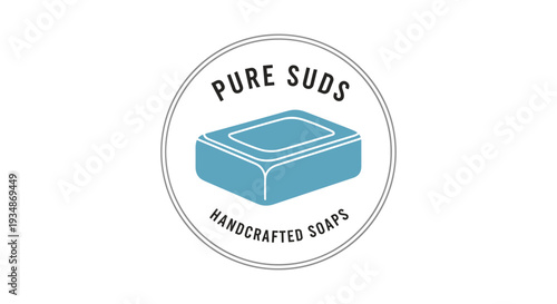 Handcrafted Soap Bar Illustration Logo Design.