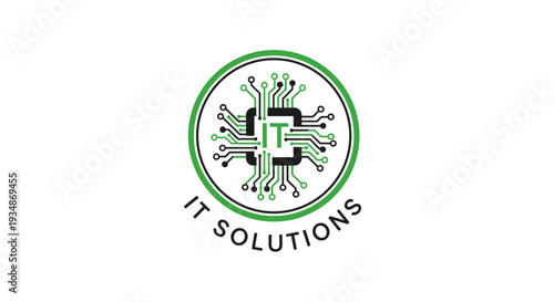 IT Solutions Logo Circuit Board Design.