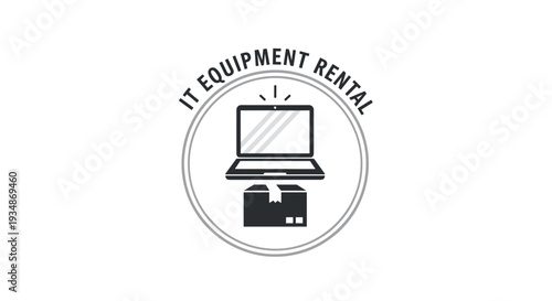IT Equipment Rental Logo with Laptop.